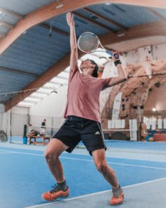 man playing tennis